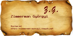 Zimmerman Györgyi névjegykártya